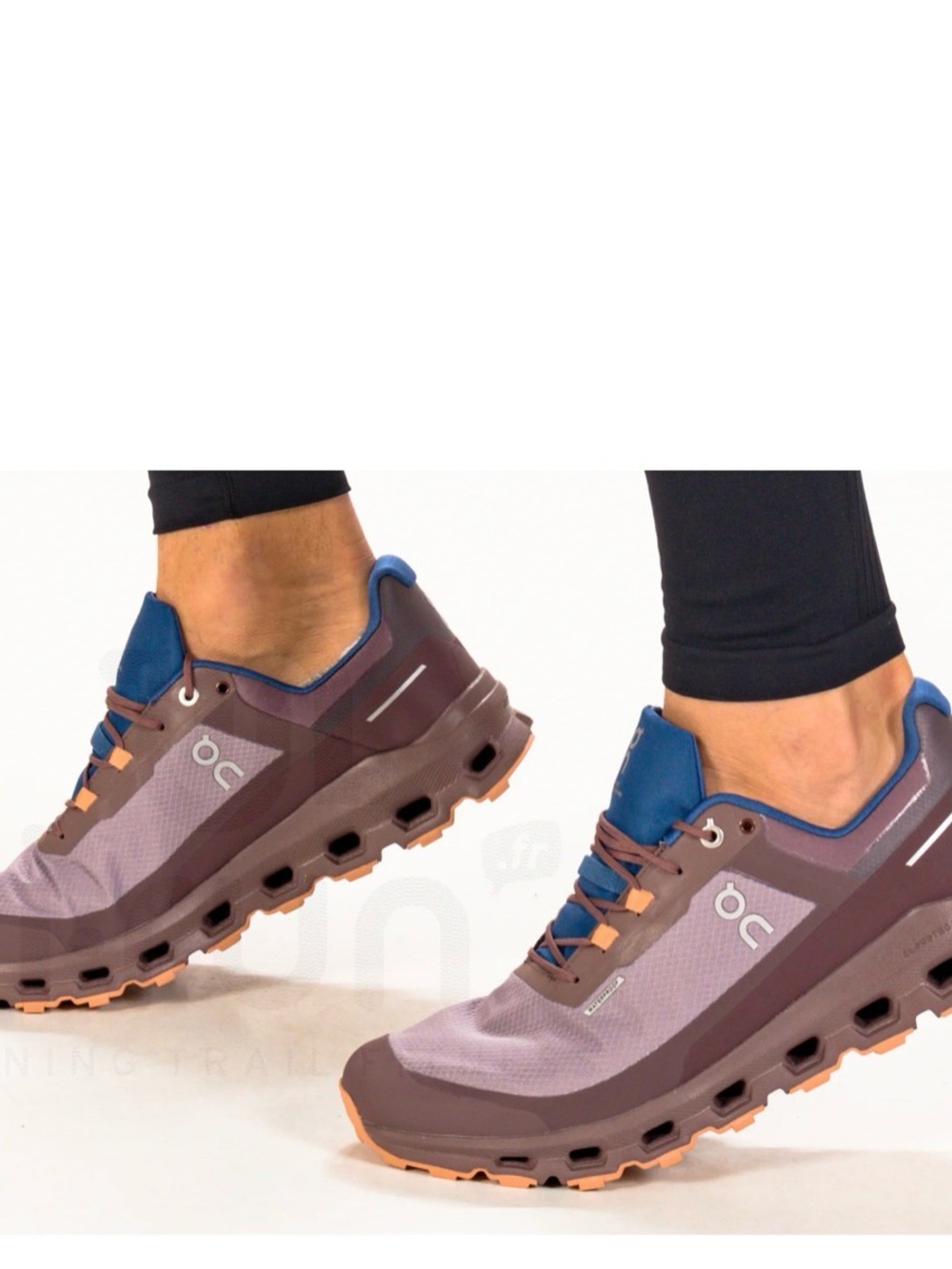 On Cloudvista Waterproof trail shoes feature a distinct purple & Blue
